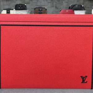 Replica Louis Vuitton M63397 Taiga Leather Pochette Voyage MM Red