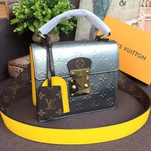 Replica Louis Vuitton M90376 Spring Street Bags Monogram Vernis Leather Gray