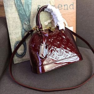 Replica Louis Vuitton M91606 LV Monogram Vernis Alma BB Bags Wine