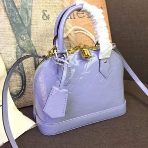 Replica Louis Vuitton M91606 LV Monogram Vernis Alma BB Bags Light Purple