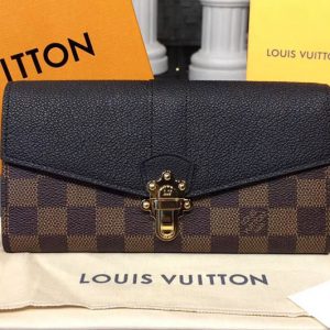 Replica Louis Vuitton N64449 Clapton Wallet Damier Ebene Canvas Black