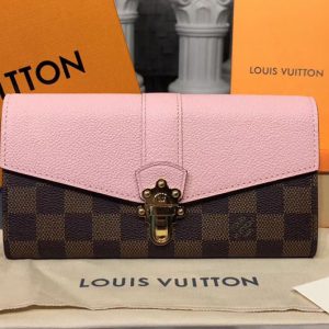 Replica Louis Vuitton N64447 Clapton Wallet Damier Ebene Canvas Magnolia