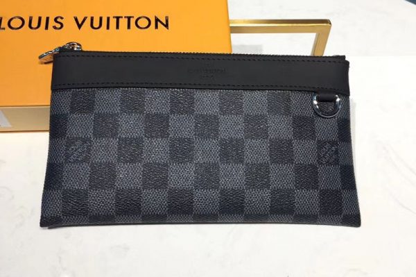 Replica Louis Vuitton M44323 LV Pochette Discovery PM Damier Graphite Canvas