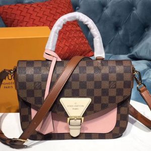 Replica Louis Vuitton N40147 LV Trendy Crossbody Damier Ebene Canvas Pink