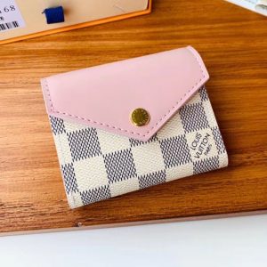 Replica Louis Vuitton N60168 LV Zoe Wallet Damier Azur Canvas Pink