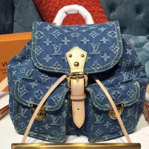 Replica Louis Vuitton M44460 LV Monogram Denim Backpack