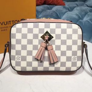 Replica Louis Vuitton N40155 LV Saintonge Bags Damier Azur Canvas Pink