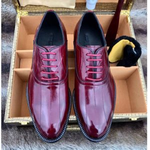 Replica Louis Vuitton LV City Derby Shoes Red Leather