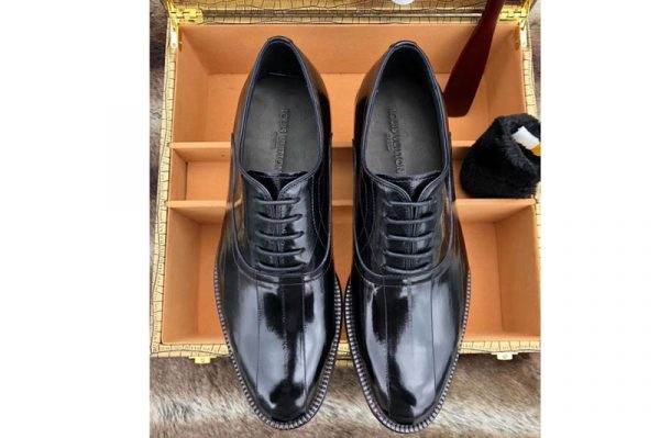 Replica Louis Vuitton LV City Derby Shoes Black Calf Leather