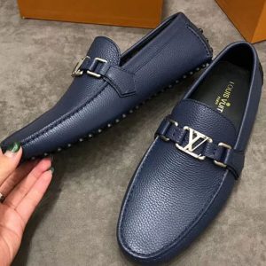 Replica Louis Vuitton LV Hockenheim Loafer And Shoes Blue Calf Leather