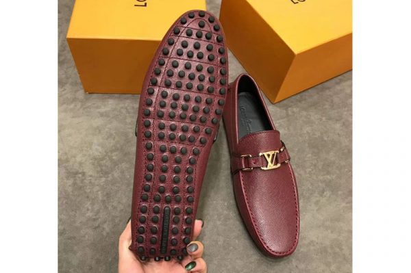 Replica Louis Vuitton LV Hockenheim Loafer And Shoes Red Calf Leather