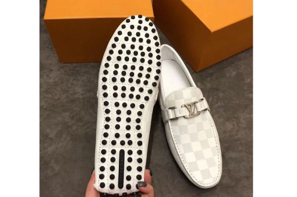 Replica Louis Vuitton LV Hockenheim Loafer And Shoes White Damier Embossed Calf leather