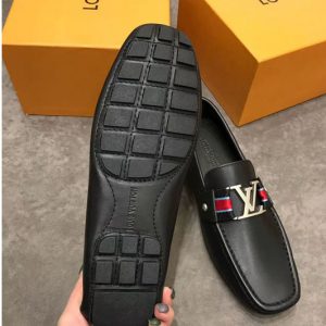 Replica Louis Vuitton LV Monte Carlo Moccasin Shoes Black Calf Leather