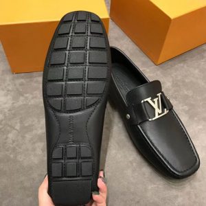 Replica Louis Vuitton LV Monte Carlo Moccasin Shoes Calf Leather Black