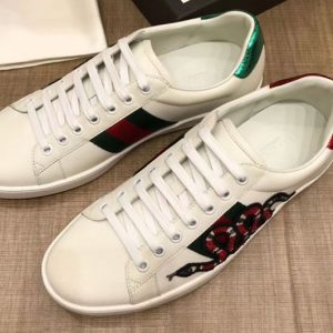 Replica Gucci 456230 Ace embroidered sneaker With Embroidered Kingsnake White Leather Mens and Women Size