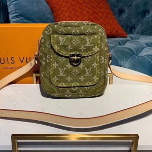 Replica Louis Vuitton M95348 LV Camera Bag Green Monogram Denim