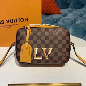 Replica Louis Vuitton N40178 LV Santa Monica Bags Damier Ebene Canvas Safran Yellow