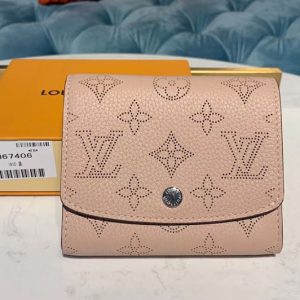 Replica Louis Vuitton M62541 LV Iris Compact Wallets Pink Mahina leather