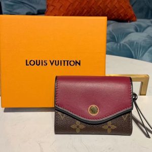 Replica Louis Vuitton M63938 LV Tuileries Compact Wallet Monogram Canvas And Bordeaux Calf Leather