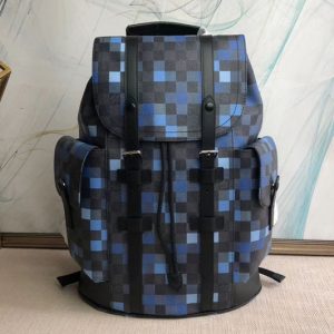 Replica Replica Louis Vuitton N40063 LV Christopher Backpack Blue Damier Graphite Canvas