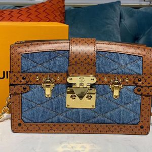 Replica Louis Vuitton M55047 LV Trunk Clutch Denim Raw Blue