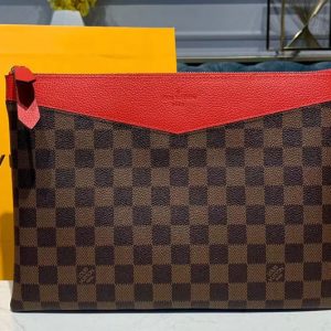 Replica Louis Vuitton N60262 LV Daily Pouch Bags Red Damier Ebene Canvas