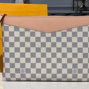 Replica Louis Vuitton N60260 LV Daily Pouch Bags Pink Damier Azur Canvas