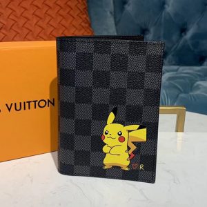 Replica Louis Vuitton N60154 LV Passport Cover Wallet Damier Graphite Canvas