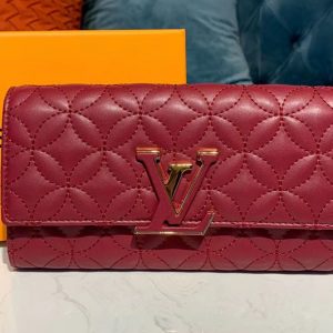 Replica Louis Vuitton M68590 LV Capucines long wallet Bordeaux Calf Leather