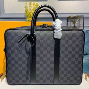 Replica Louis Vuitton N40007 LV Briefcase Bags Damier Graphite Canvas