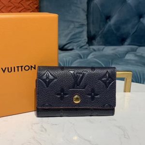 Replica Louis Vuitton M63708 LV 6-Key Holder Navy Blue Monogram Empreinte leather