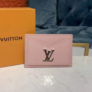 Replica Louis Vuitton M68610 LV Lockme card holder Pink Calf leather