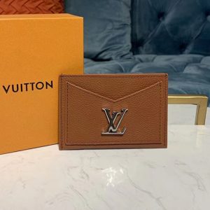 Replica Louis Vuitton M68611 LV Lockme card holder Brown Calf leather