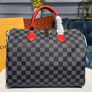 Replica Louis Vuitton N40236 LV Speedy Bandouliere 30 bags Black-and-white Damier coated canvas