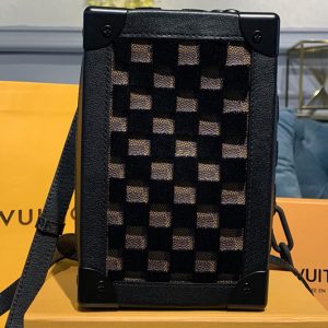 Replica Louis Vuitton M45044 LV Vertical Soft Trunk bag Damier Ebene Canvas With Black