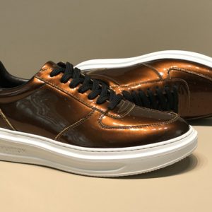 Replica Louis Vuitton 1A5GBH LV Beverly Hills Sneaker in Brown Glazed calf leather