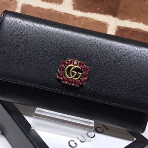 Replica Gucci ‎499779 Continental wallet With GG Logo in Pink Leather