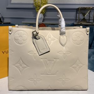 Replica Louis Vuitton M45081 LV Onthego GM tote Bags in Beige Monogram Empreinte Leather