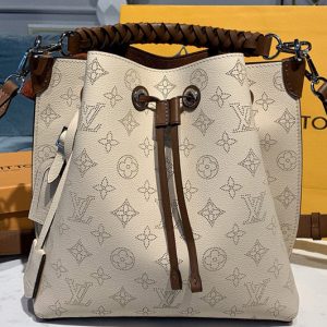 Replica Louis Vuitton M55801 LV Muria bucket bag in Beige Mahina Calf leather