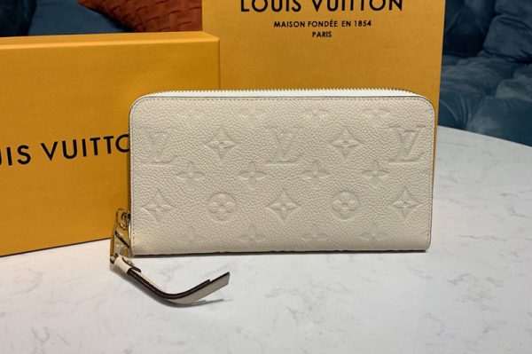 Replica Louis Vuitton M64089 LV Zippy wallet Creme off-white Monogram Empreinte Leather