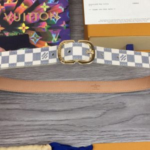 Replica Louis Vuitton M9782V Mini 25mm Belt in Damier Azur canvas