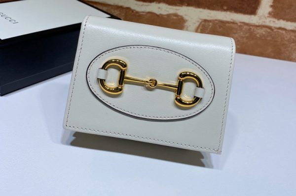 Replica Gucci 621892 Gucci 1955 Horsebit card case wallet in White leather