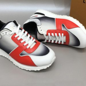 Replica Louis Vuitton 1A5ZWM LV Run Away sneaker in White/Red calf leather