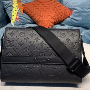 Replica Louis Vuitton M44729 LV Sprinter Messenger bag in Black Monogram Shadow Leather