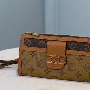 Replica Louis Vuitton M69162 LV Dauphine Wallet in Monogram and Monogram Reverse coated canvas