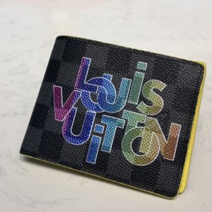 Replica Louis Vuitton N60302 LV Multiple Wallet In Damier Graphite Canvas