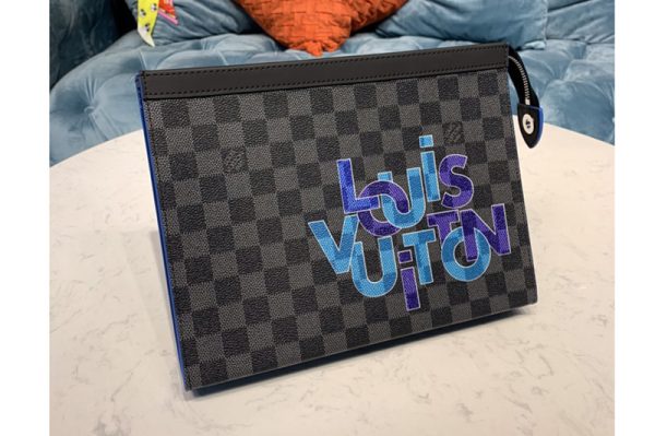 Replica Louis Vuitton N60309 LV Pochette Voyage MM Bag in Damier Graphite canvas