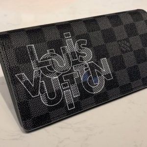 Replica Louis Vuitton N60326 LV Brazza Wallet In Damier Graphite Canvas With Gray