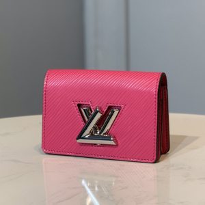 Replica Louis Vuitton M68757 LV Twist Multicartes Wallet in Rose Epi leather