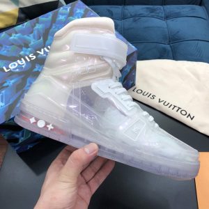 Replica Louis Vuitton 1A5YJ7 LV Trainer sneaker boot in White Transparent